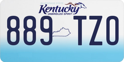 KY license plate 889TZO
