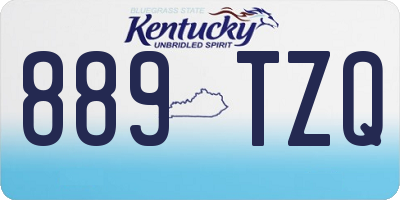 KY license plate 889TZQ