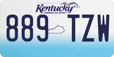 KY license plate 889TZW