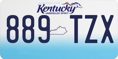 KY license plate 889TZX