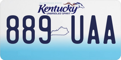 KY license plate 889UAA