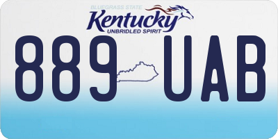 KY license plate 889UAB