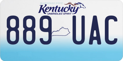 KY license plate 889UAC