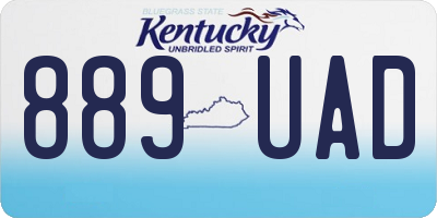 KY license plate 889UAD
