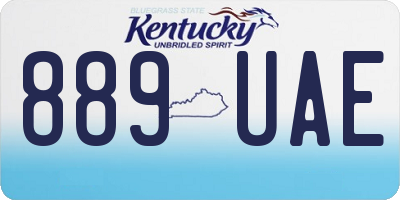 KY license plate 889UAE