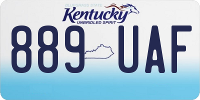 KY license plate 889UAF