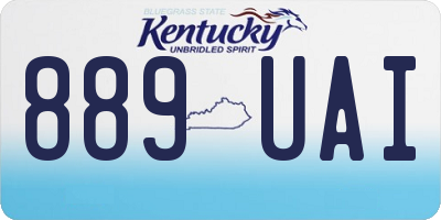 KY license plate 889UAI