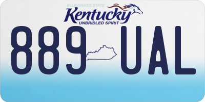 KY license plate 889UAL