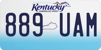 KY license plate 889UAM