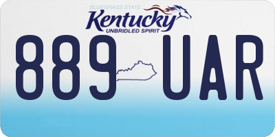 KY license plate 889UAR