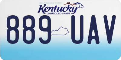 KY license plate 889UAV