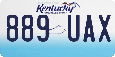 KY license plate 889UAX