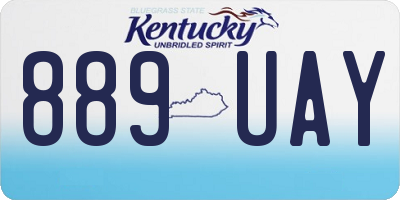 KY license plate 889UAY