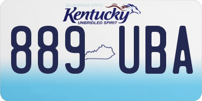 KY license plate 889UBA