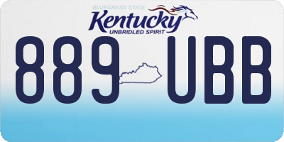 KY license plate 889UBB