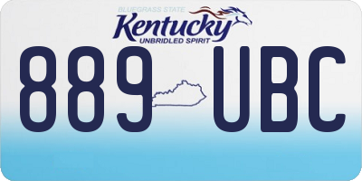 KY license plate 889UBC