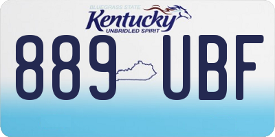 KY license plate 889UBF