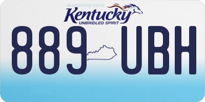 KY license plate 889UBH