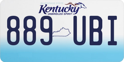 KY license plate 889UBI