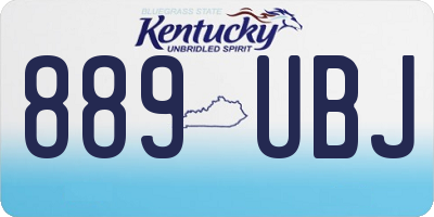 KY license plate 889UBJ