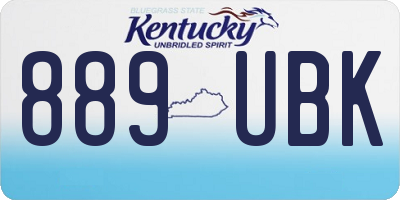 KY license plate 889UBK