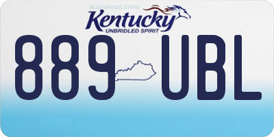 KY license plate 889UBL