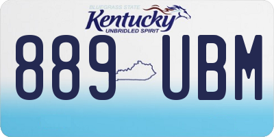KY license plate 889UBM