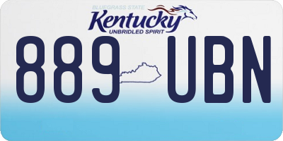 KY license plate 889UBN