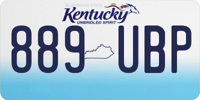 KY license plate 889UBP