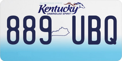 KY license plate 889UBQ