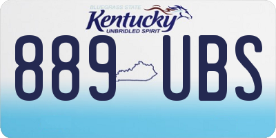 KY license plate 889UBS