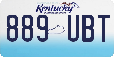 KY license plate 889UBT