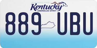 KY license plate 889UBU