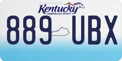 KY license plate 889UBX