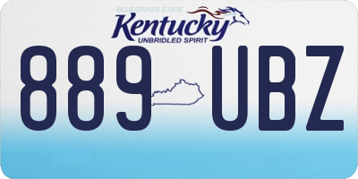 KY license plate 889UBZ