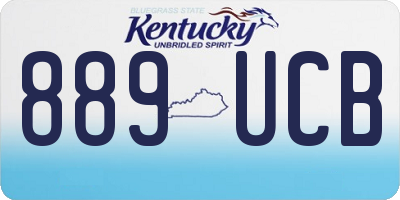 KY license plate 889UCB