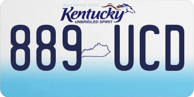 KY license plate 889UCD