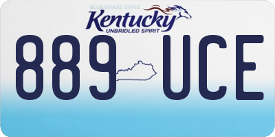 KY license plate 889UCE