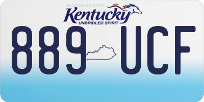 KY license plate 889UCF