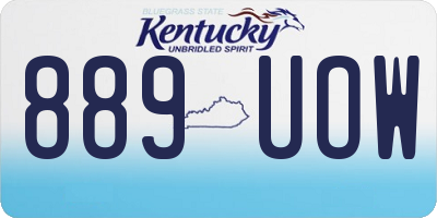 KY license plate 889UOW