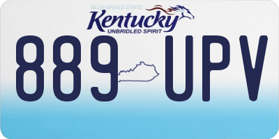 KY license plate 889UPV