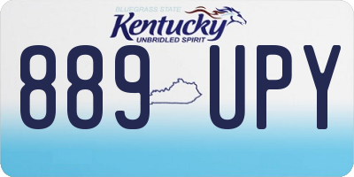 KY license plate 889UPY