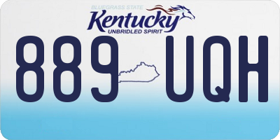 KY license plate 889UQH