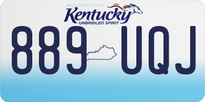 KY license plate 889UQJ