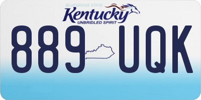 KY license plate 889UQK