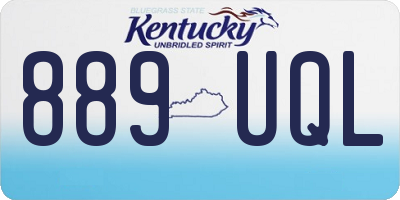 KY license plate 889UQL