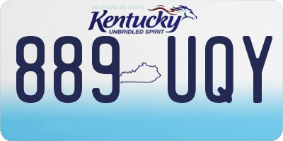 KY license plate 889UQY