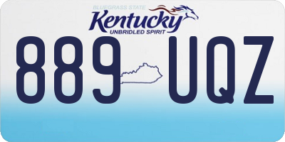 KY license plate 889UQZ