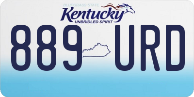 KY license plate 889URD