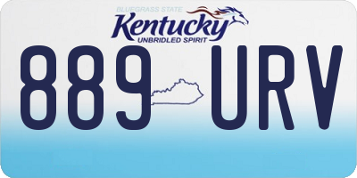 KY license plate 889URV